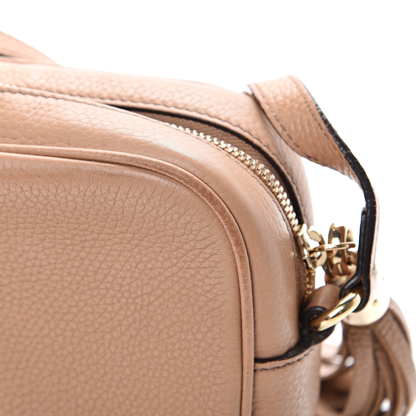 Pebbled Calfskin Small Soho Disco Bag Camelia