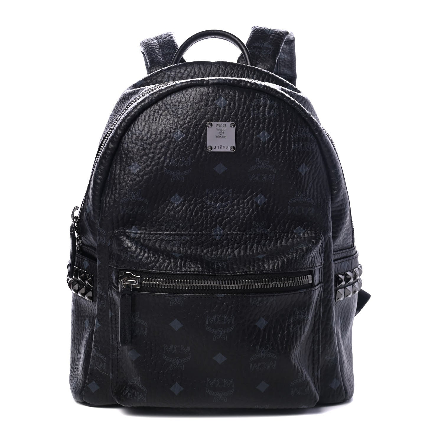 MCM Visetos Small Side Stud Stark Backpack Black 1 of 4