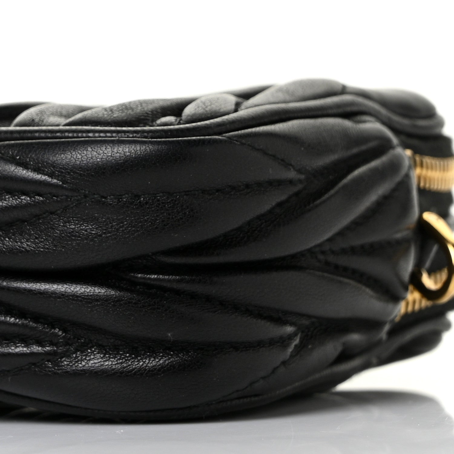 Miu Miu Nappa Matelasse Double Zip Pochette Clutch Black 9 of 10