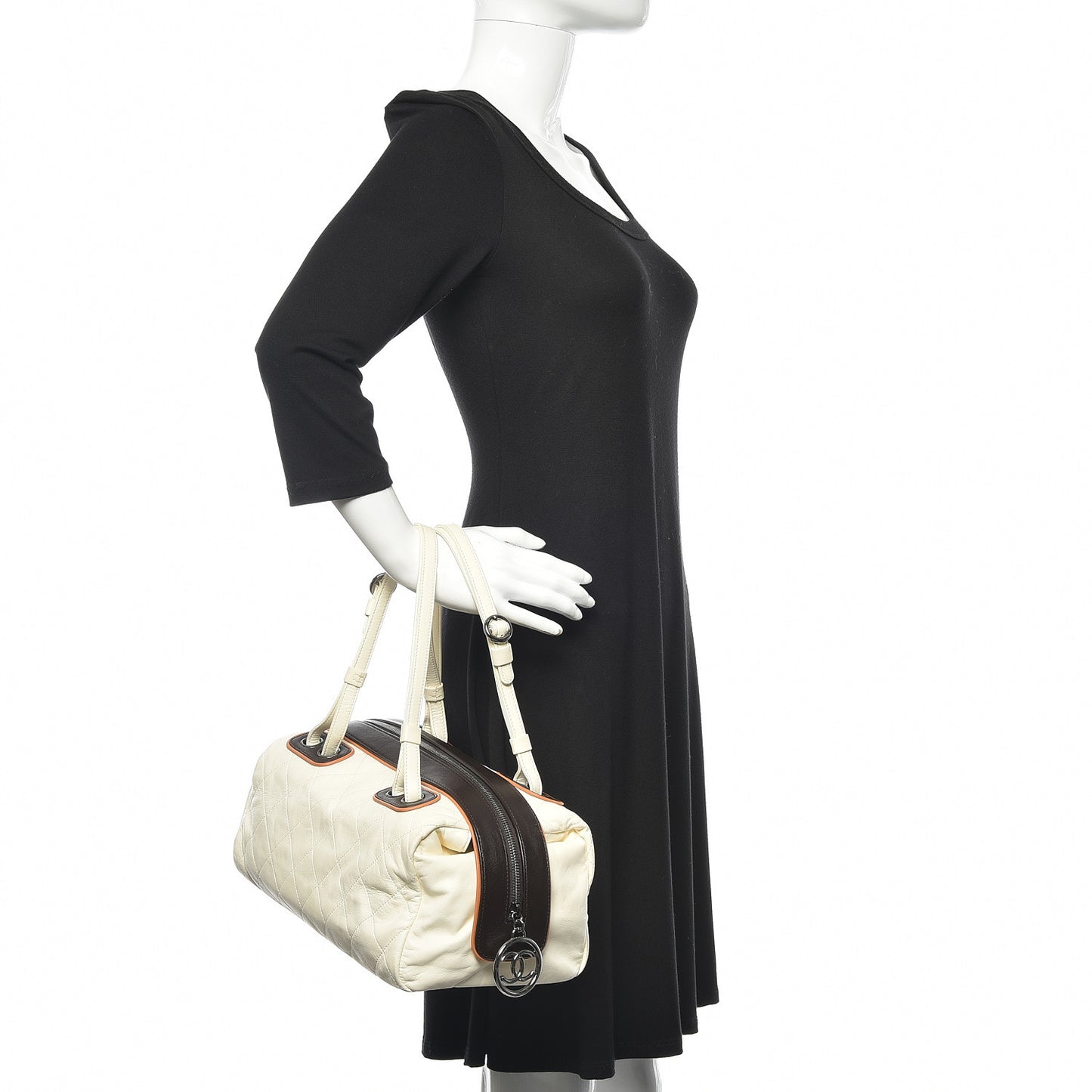 Lambskin Quilted Bowler White