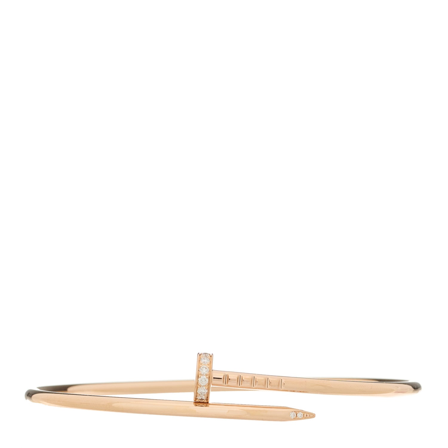 Cartier 18K Pink Gold Diamond Small Juste Un Clou Bracelet 17 1 of 4