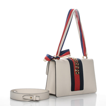 Gucci Calfskin Small Sylvie Shoulder Bag White 4 of 10