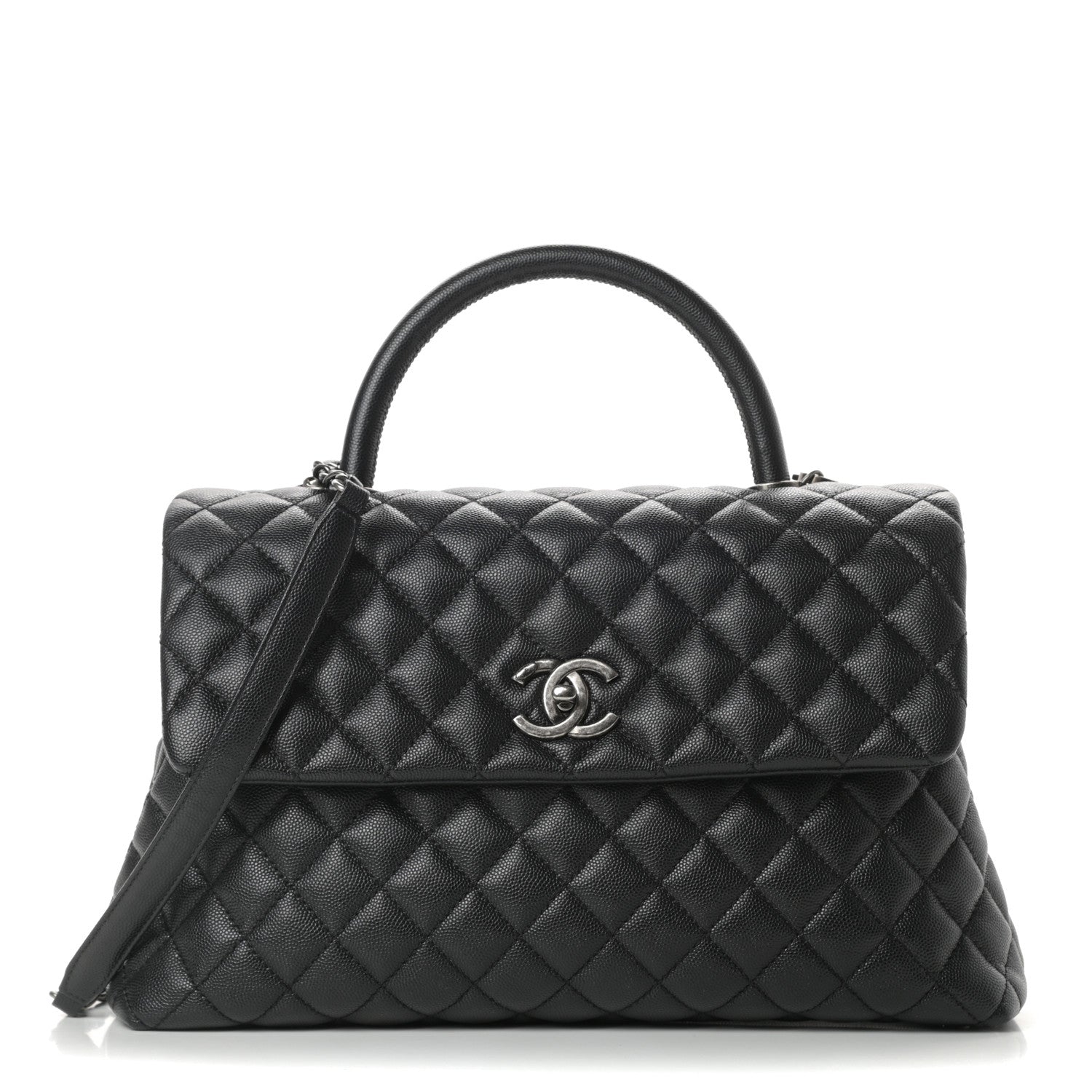 Chanel Caviar Quilted Medium Coco Handle Flap Black 1 of 11