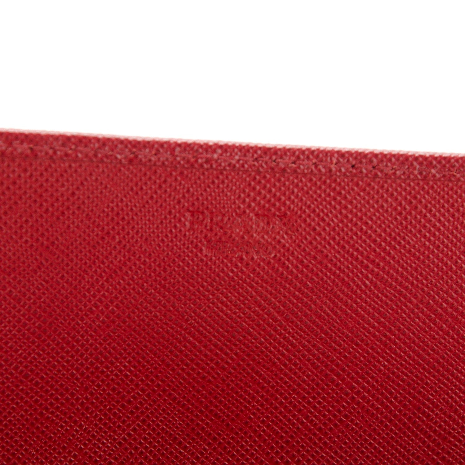 Prada Saffiano Metal Oro Chain Wallet Fuoco 6 of 7
