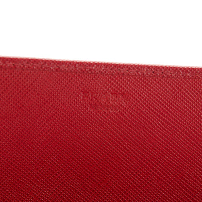 Prada Saffiano Metal Oro Chain Wallet Fuoco 6 of 7