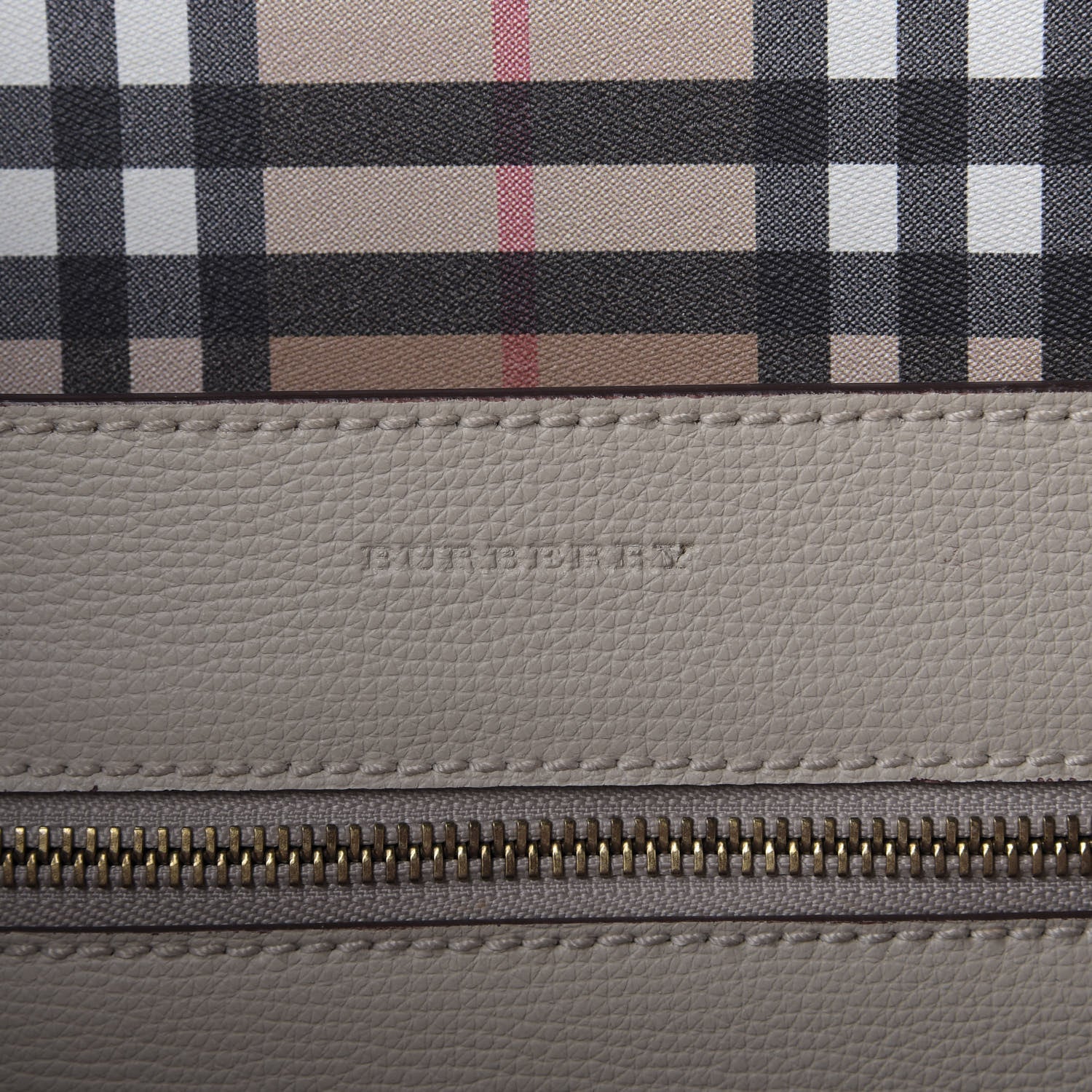 Burberry Calfskin Crest Embossed Small Tote Limestone 9 of 10