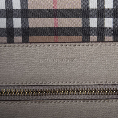 Burberry Calfskin Crest Embossed Small Tote Limestone 9 of 10
