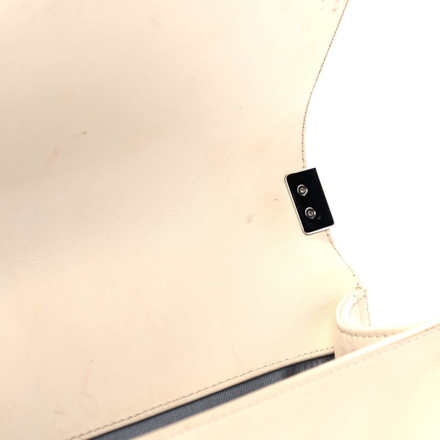 Chanel Calfskin Chevron Quilted Medium Boy Flap White 9 of 12