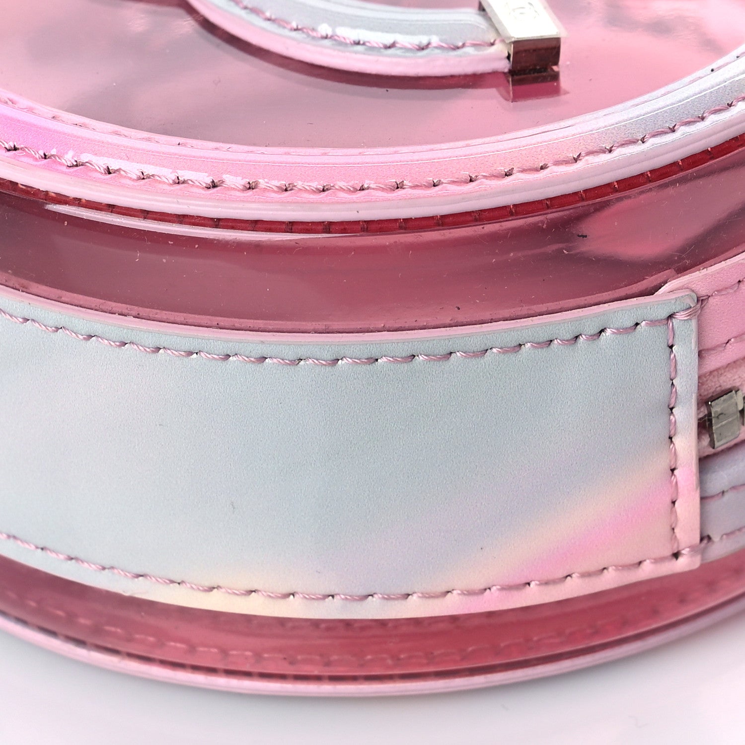 Chanel PVC Lambskin Filigree Round Clutch With Chain Pink 8 of 8