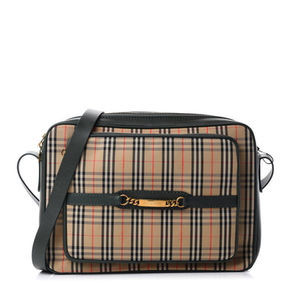 Burberry Smooth Calfskin 1983 Knight Check Link Large Camera Bag Dark Forest Green 1 of 9