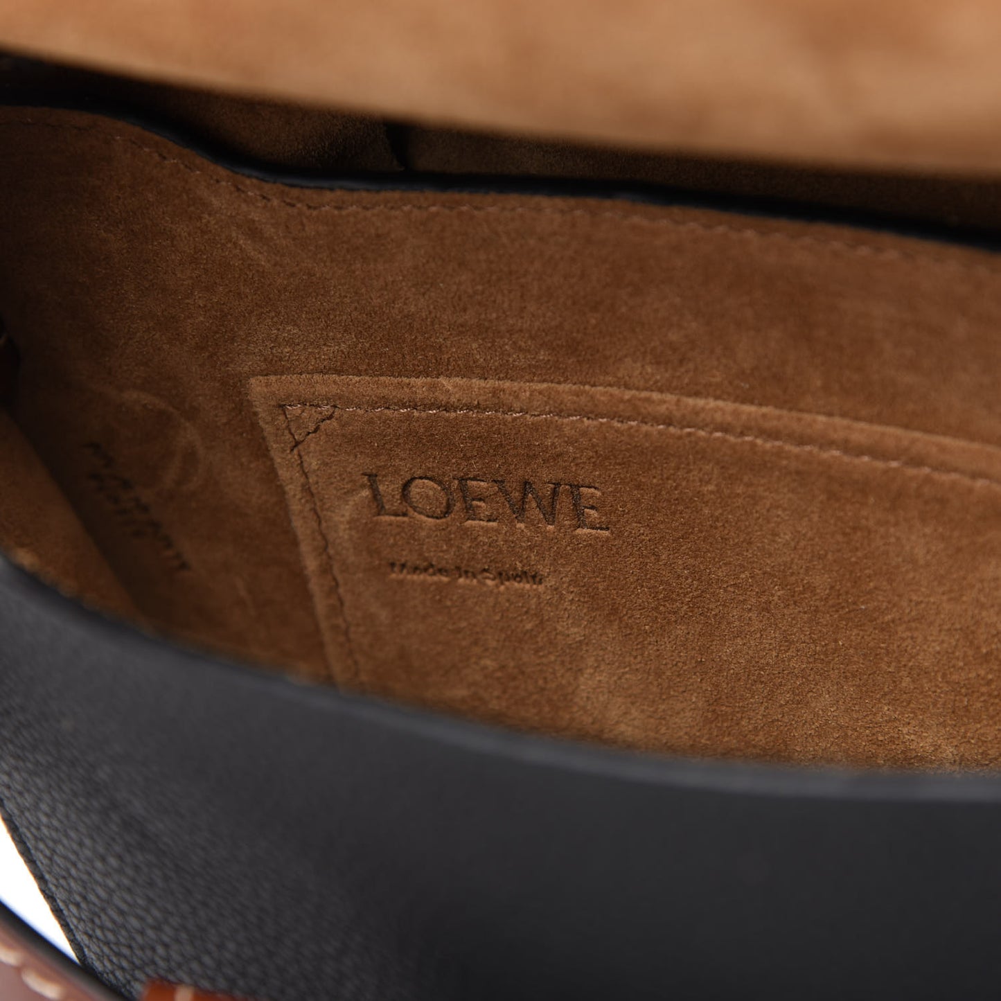 Grained Calfskin Small Gate Crossbody Bag Pecan Black