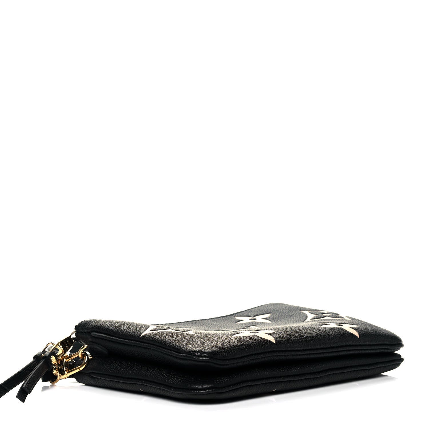 Louis Vuitton Empreinte Monogram Giant Double Zip Pochette Black Cream 4 of 8