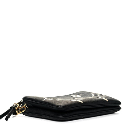 Louis Vuitton Empreinte Monogram Giant Double Zip Pochette Black Cream 4 of 8