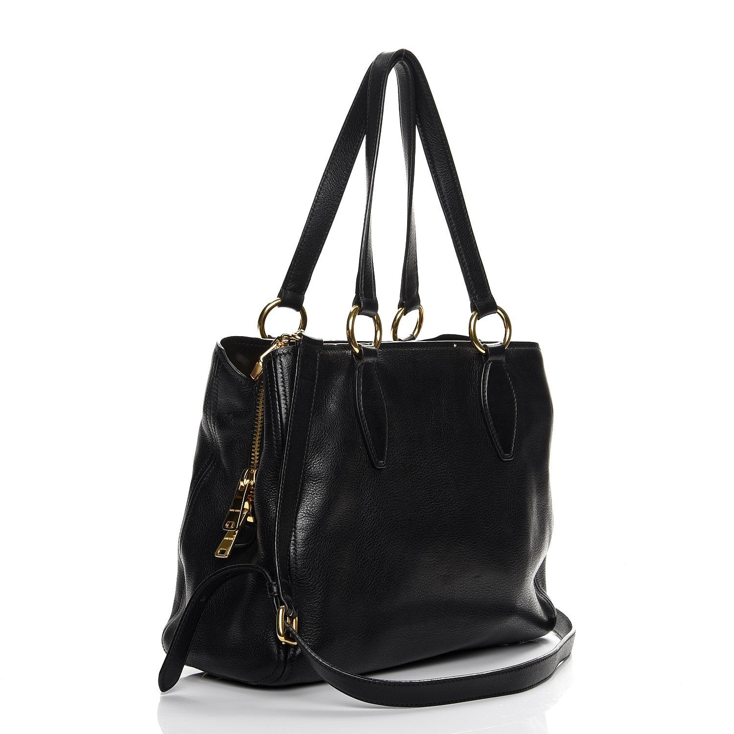 Miu Miu Vitello Daino Tote Nero Black 4 of 15