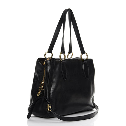 Miu Miu Vitello Daino Tote Nero Black 4 of 15