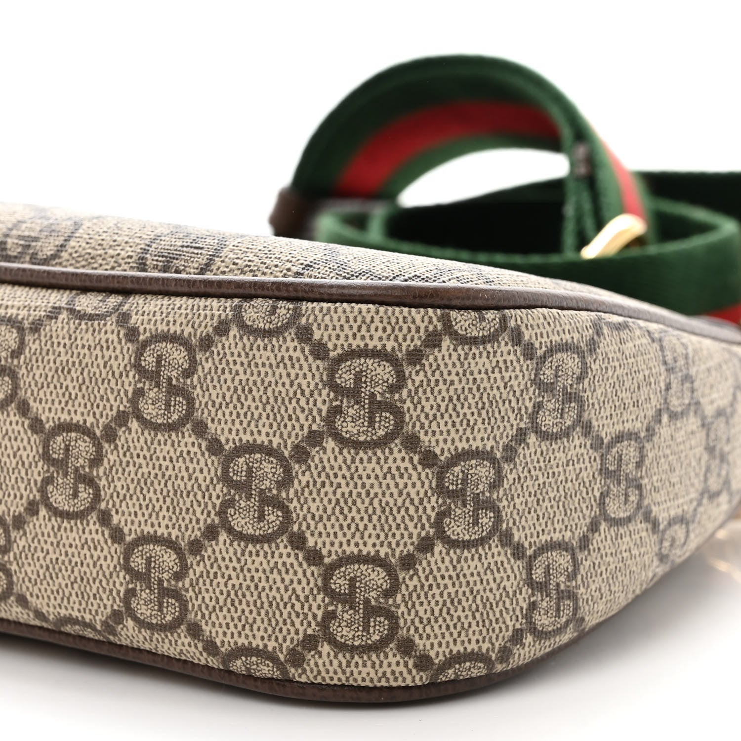 Gucci GG Supreme Monogram Textured Dollar Calfskin Web Small Ophidia GG Handbag Beige Ebony New Acero 10 of 10