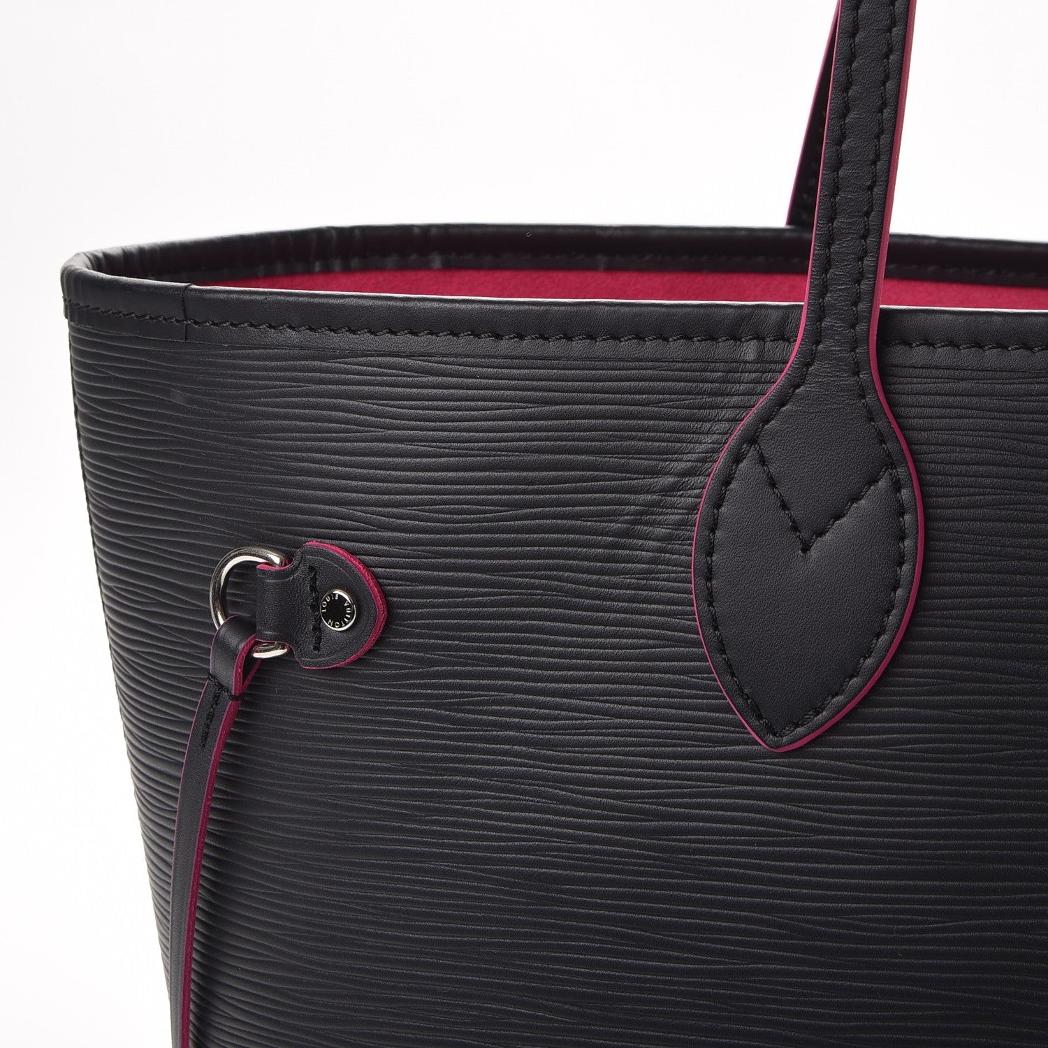Louis Vuitton Epi Neverfull MM Black Hot Pink 10 of 12