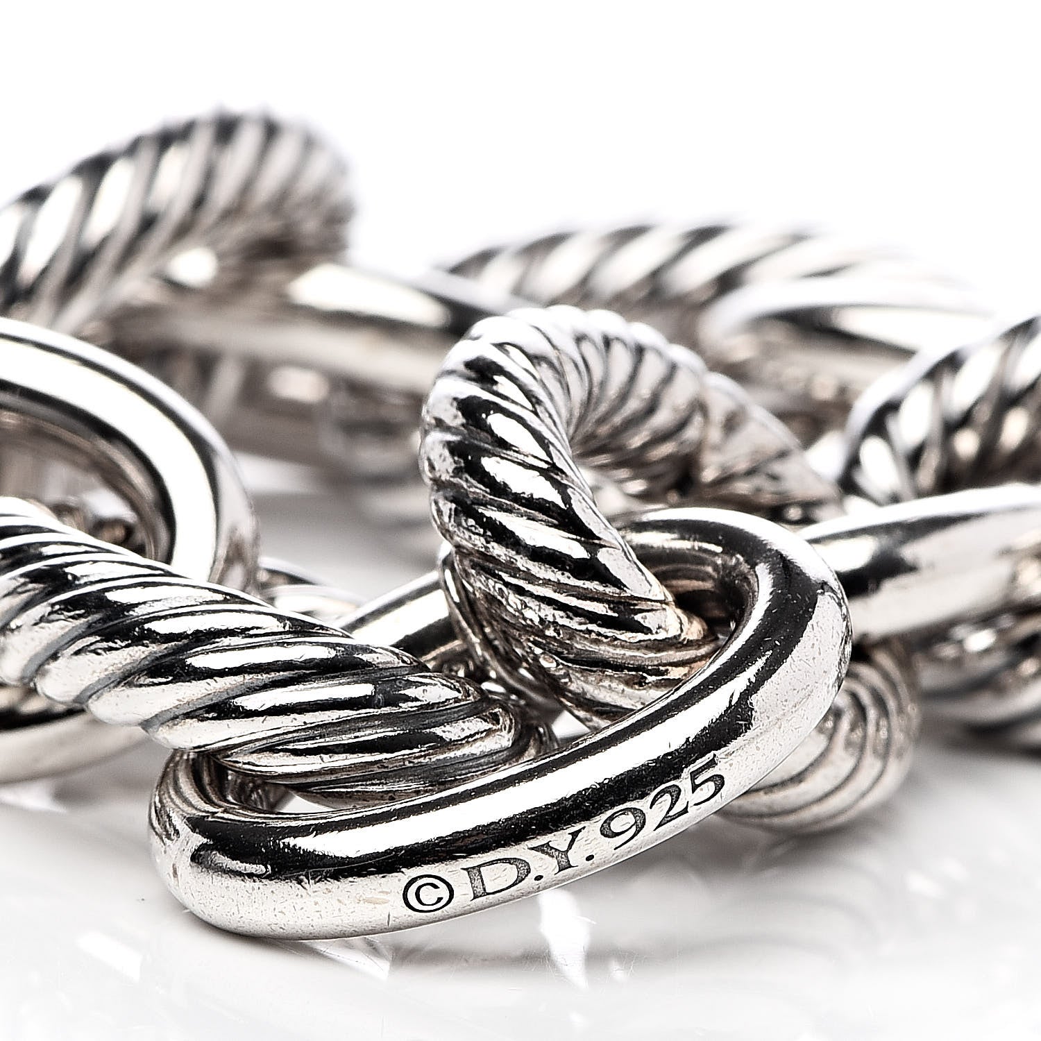 David Yurman Sterling Silver 17mm Extra Large Oval Link Bracelet 4 of 4
