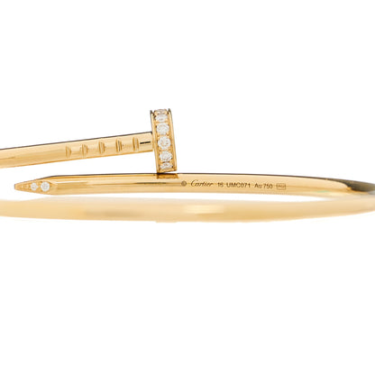 Cartier 18K Yellow Gold Diamond Small Juste Un Clou Bracelet 16 3 of 4