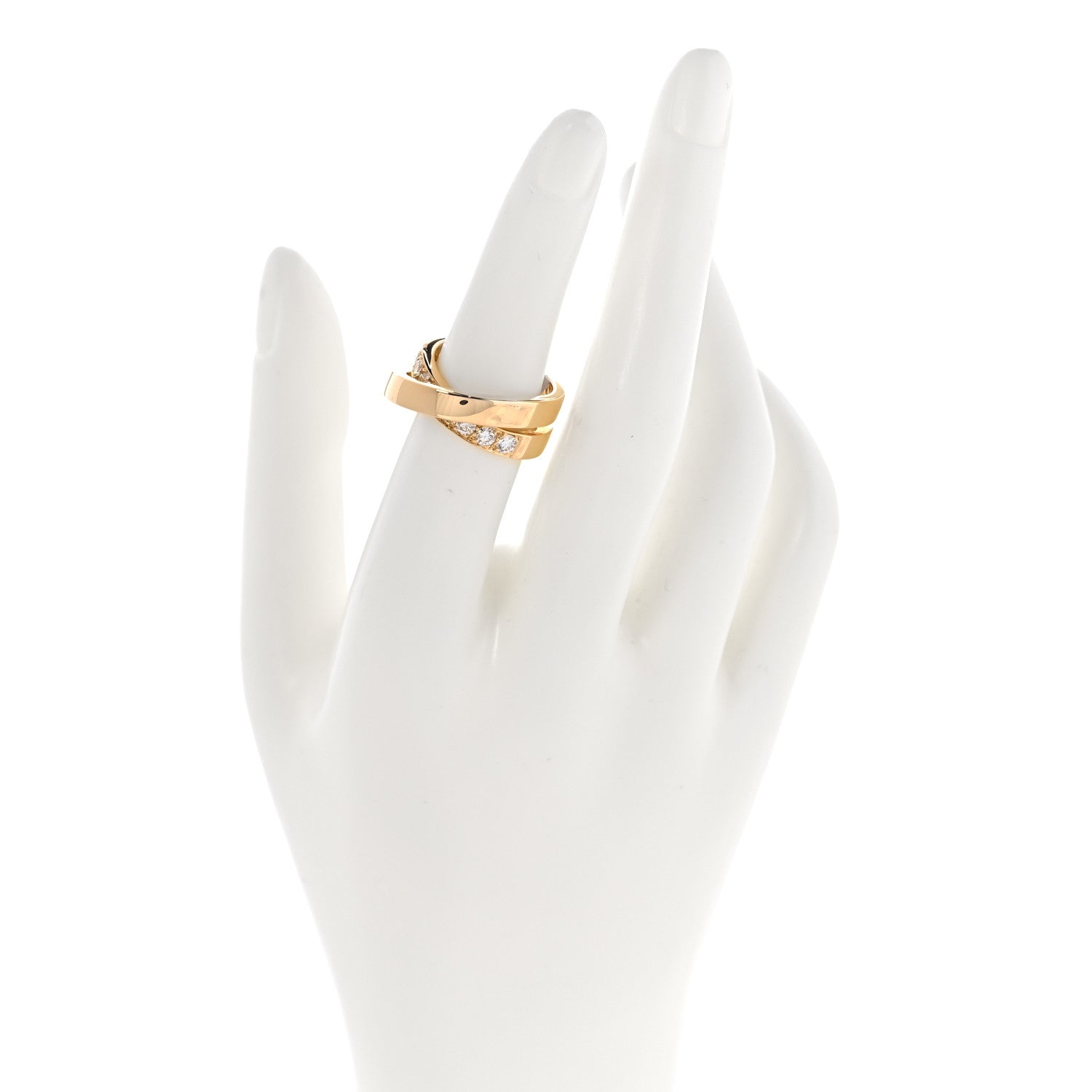 Cartier 18K Yellow Gold Diamond Paris Nouvelle Vague Ring 52 6 2 of 5