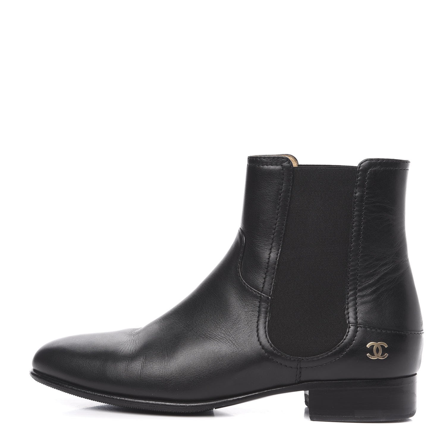 Chanel Calfskin Elastic Short Boots 39.5 Black 1 of 11