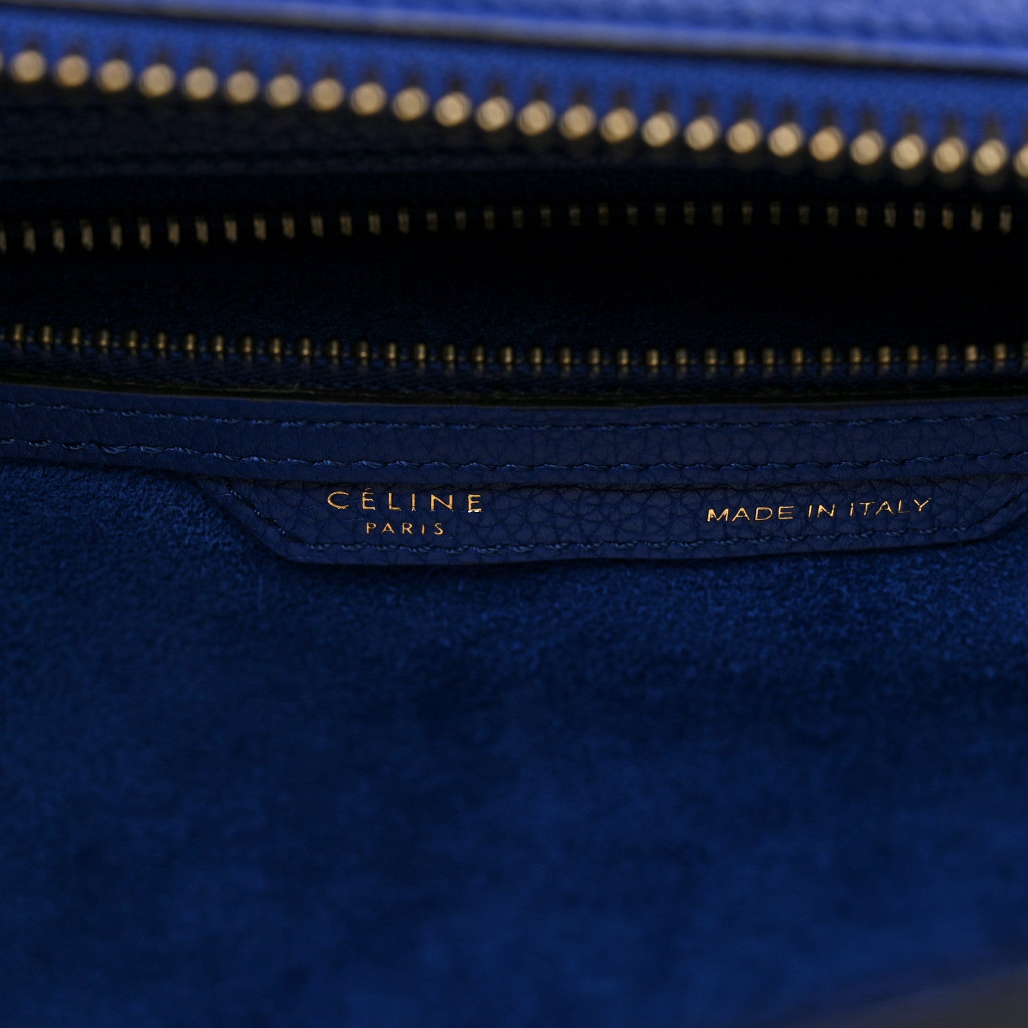 Celine Drummed Calfskin Mini Luggage Indigo 6 of 8