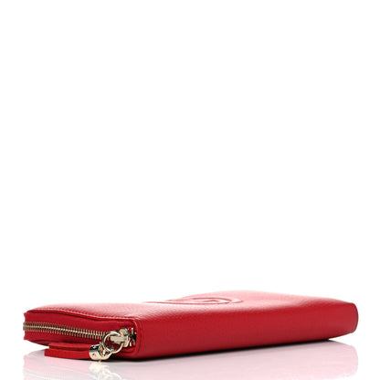 Gucci Pebbled Calfskin Soho Zip Around Wallet Red 4 of 10