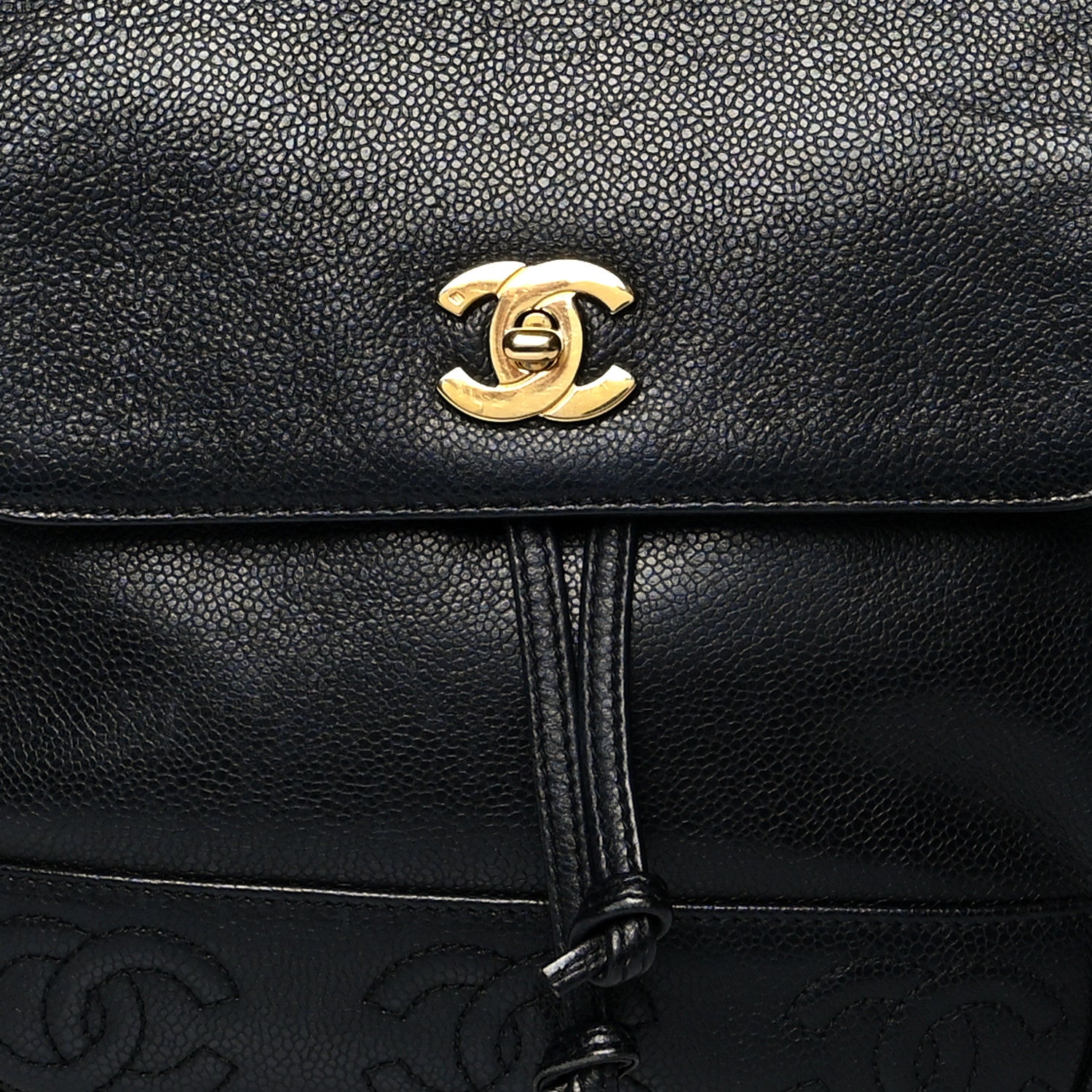 Chanel Caviar CC Backpack Black 7 of 18