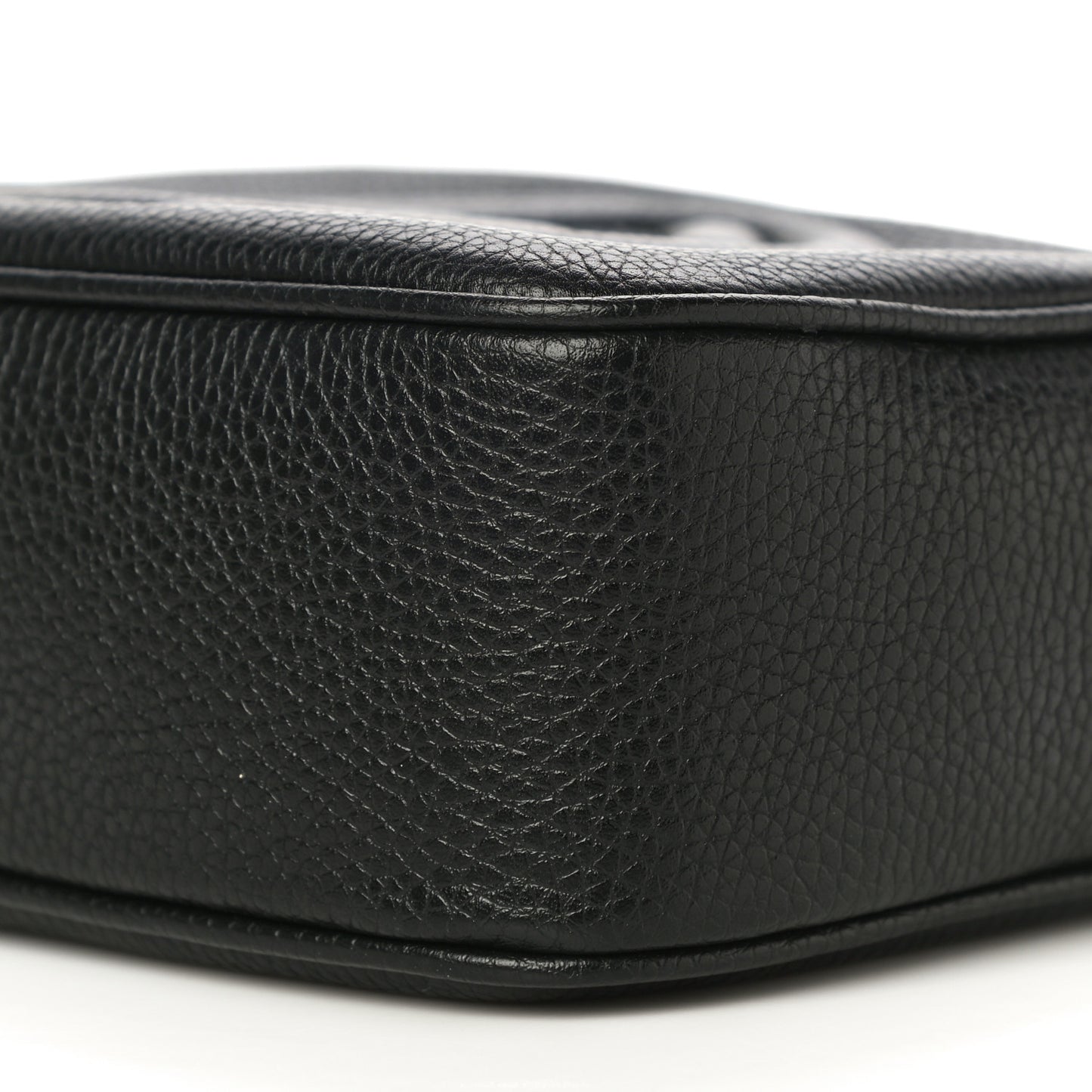 Pebbled Calfskin Small Soho Disco Bag Black