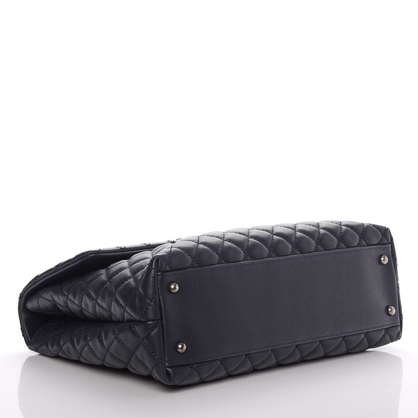 Caviar Quilted Large Coco Handle Flap Navy