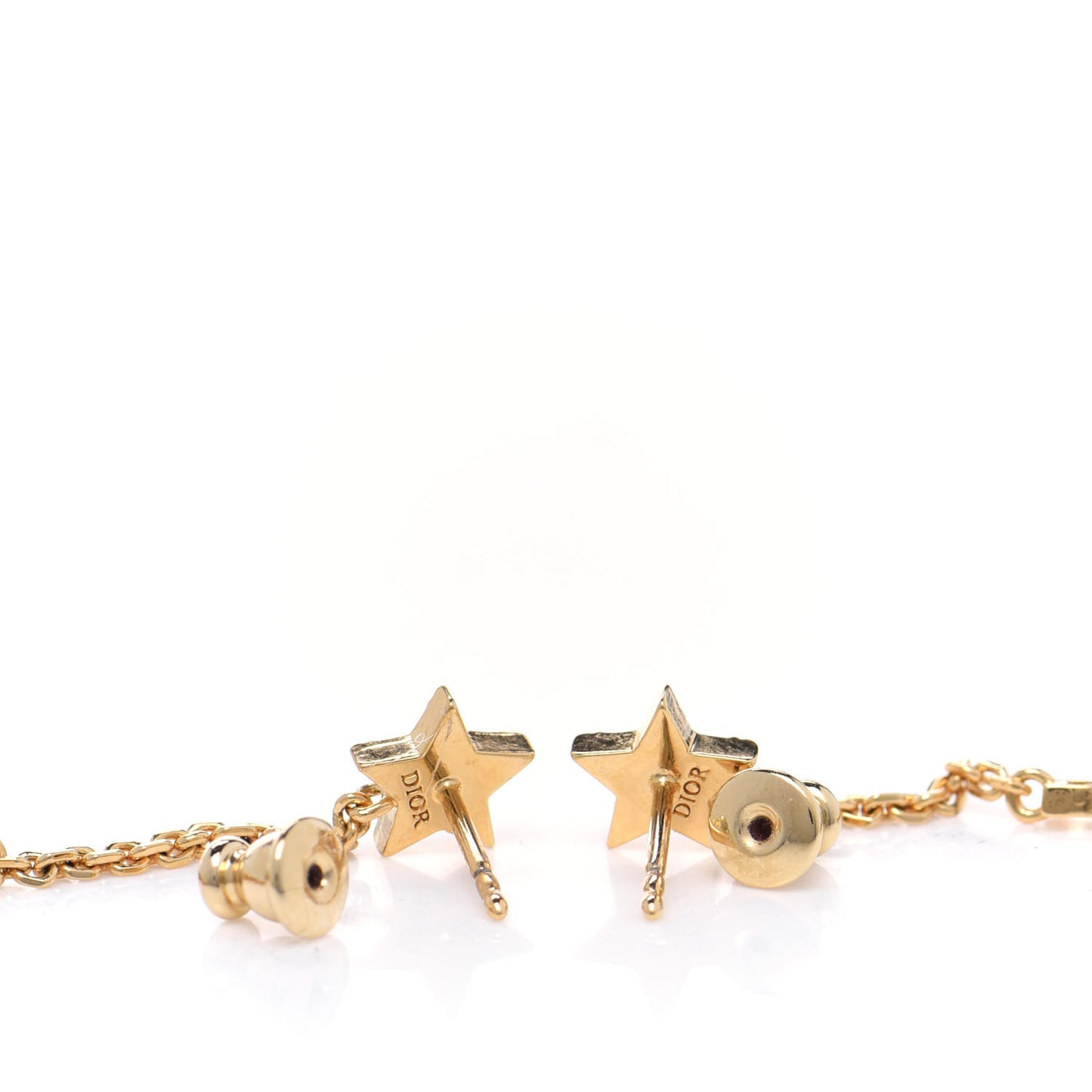 Crystal Diorable Giraffe Logo Drop Earrings Gold