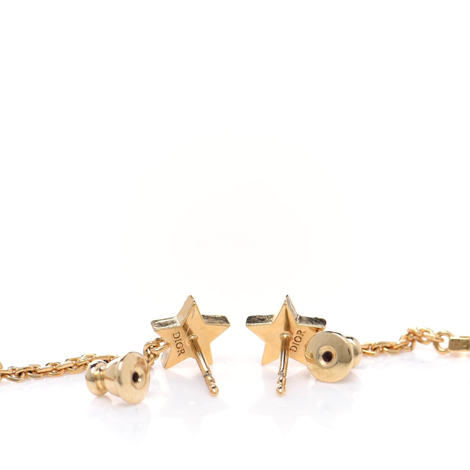 Christian Dior Crystal Diorable Giraffe Logo Drop Earrings Gold 4 of 4