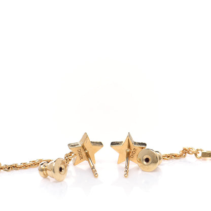 Christian Dior Crystal Diorable Giraffe Logo Drop Earrings Gold 4 of 4