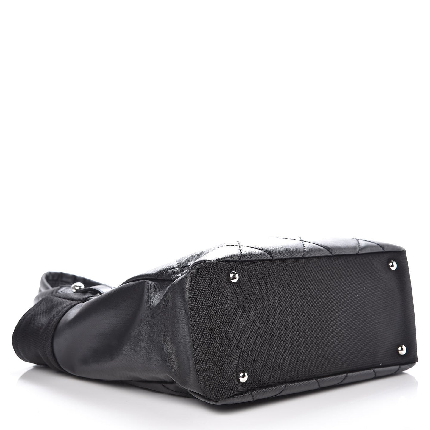 Coated Canvas Quilted Small Paris Biarritz Tote Black