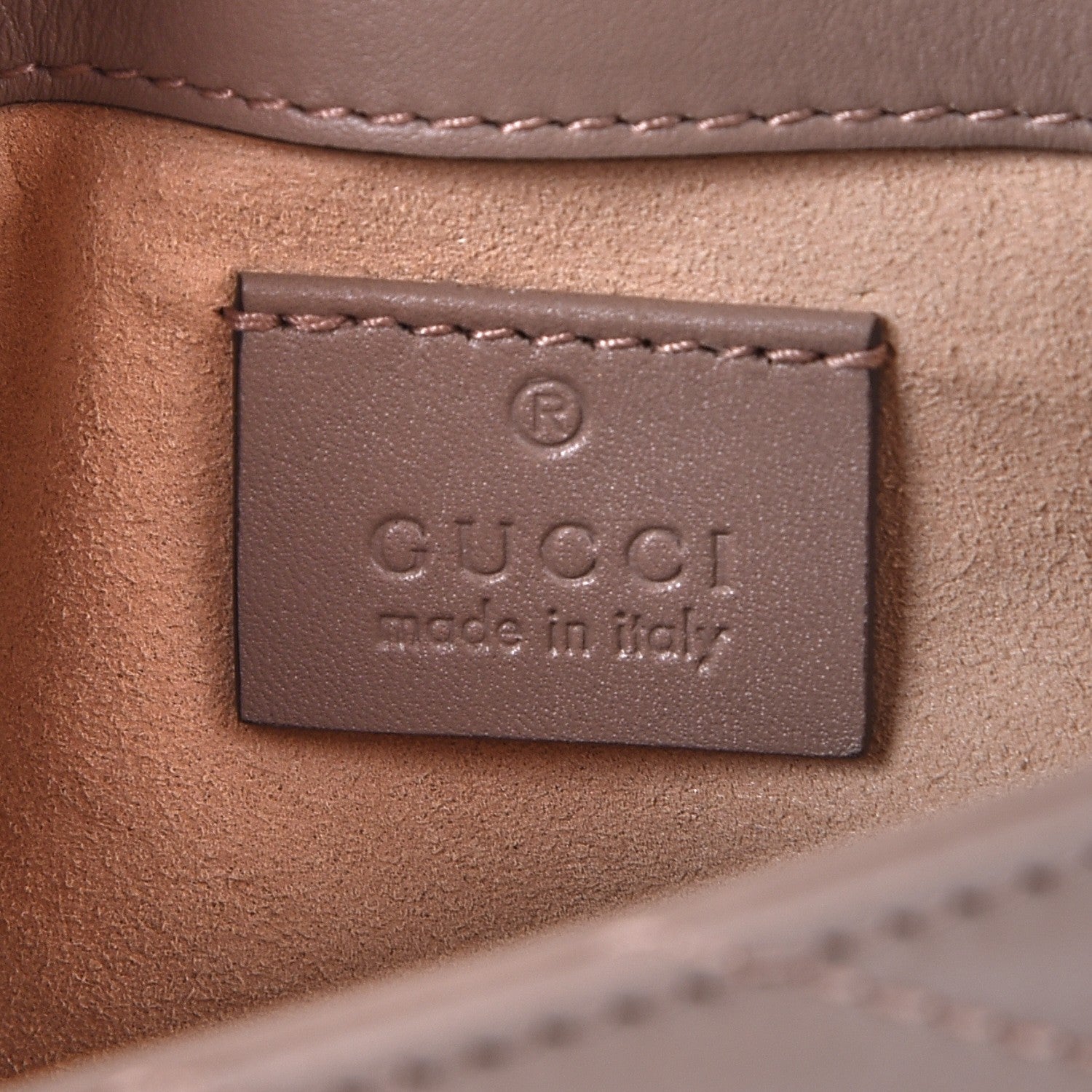 Gucci Calfskin Matelasse Super Mini GG Marmont Shoulder Bag Porcelain Rose 7 of 9