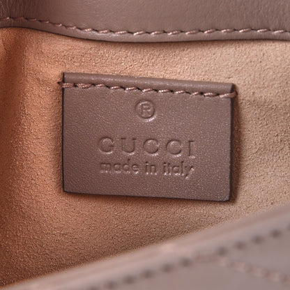Gucci Calfskin Matelasse Super Mini GG Marmont Shoulder Bag Porcelain Rose 7 of 9