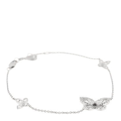 Graff 18K White Gold Diamond Mini Butterfly Silhouette Bracelet 1 of 3