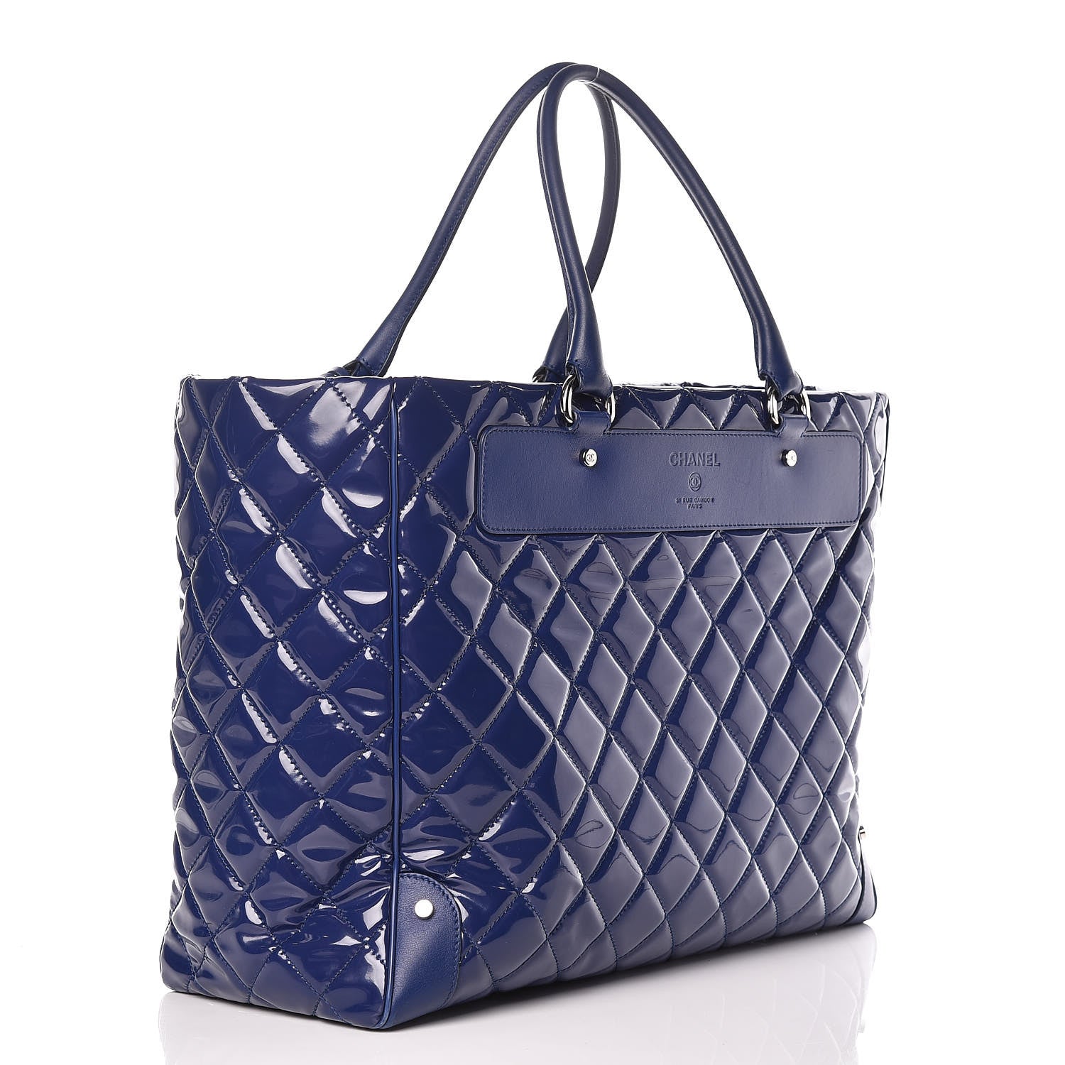 Chanel Vinyl Calfskin Viaggio Travel Bag Blue 3 of 14