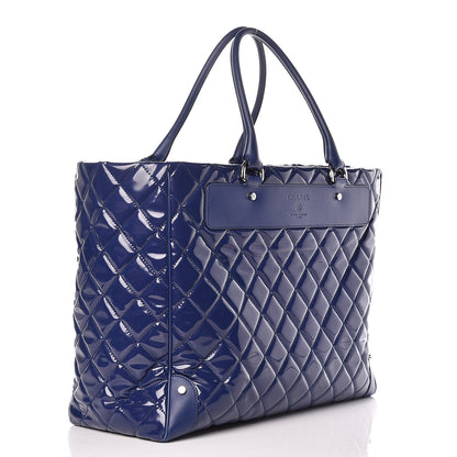 Chanel Vinyl Calfskin Viaggio Travel Bag Blue 3 of 14