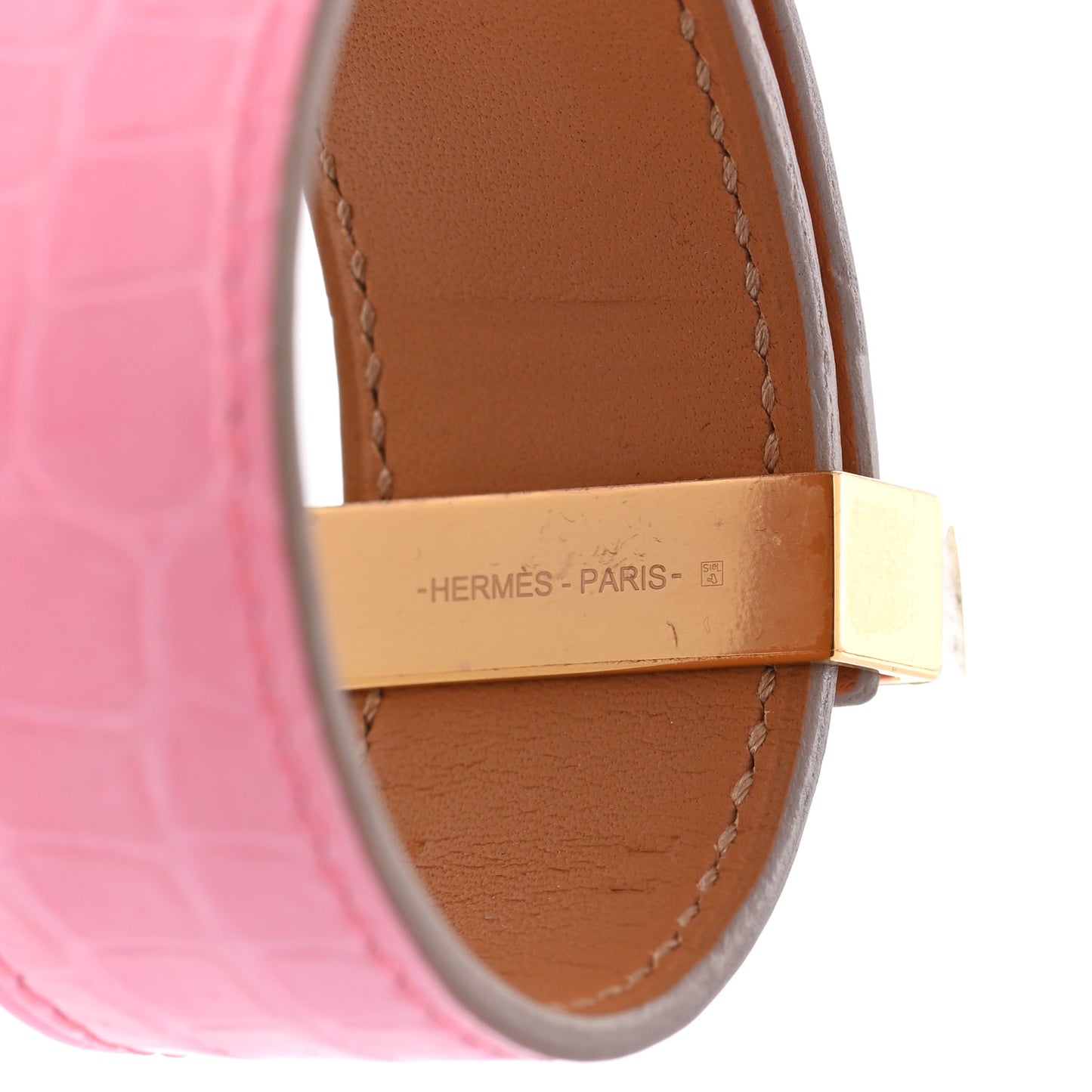 Matte Niloticus Crocodile Collier De Chien CDC 24 Bracelet T1 Rose Bubblegum