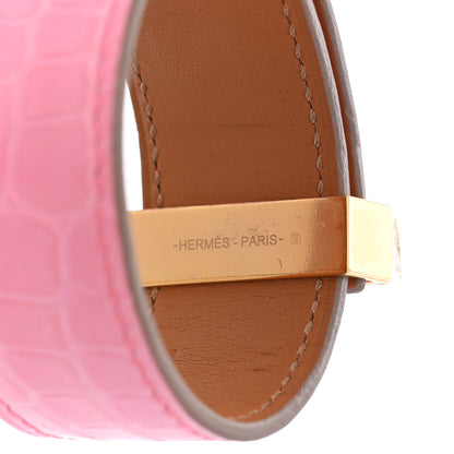 Hermes Matte Niloticus Crocodile Collier De Chien CDC 24 Bracelet T1 Rose Bubblegum 4 of 7