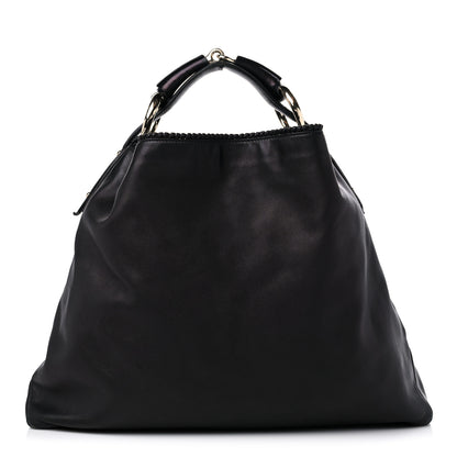 Gucci Calfskin Large Horsebit Chain Hobo Black 1 of 16