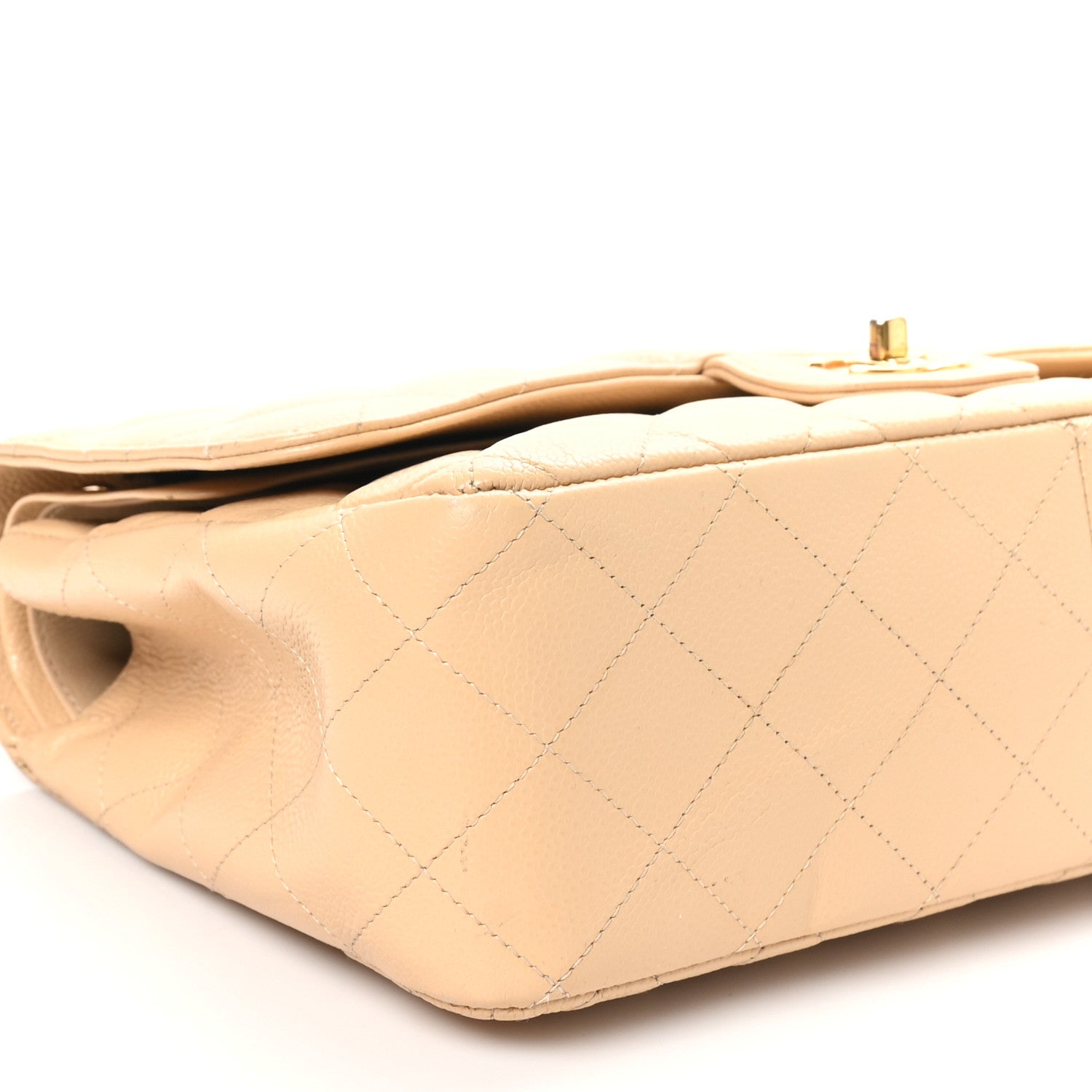 Chanel Caviar Quilted Jumbo Double Flap Beige 9 of 12