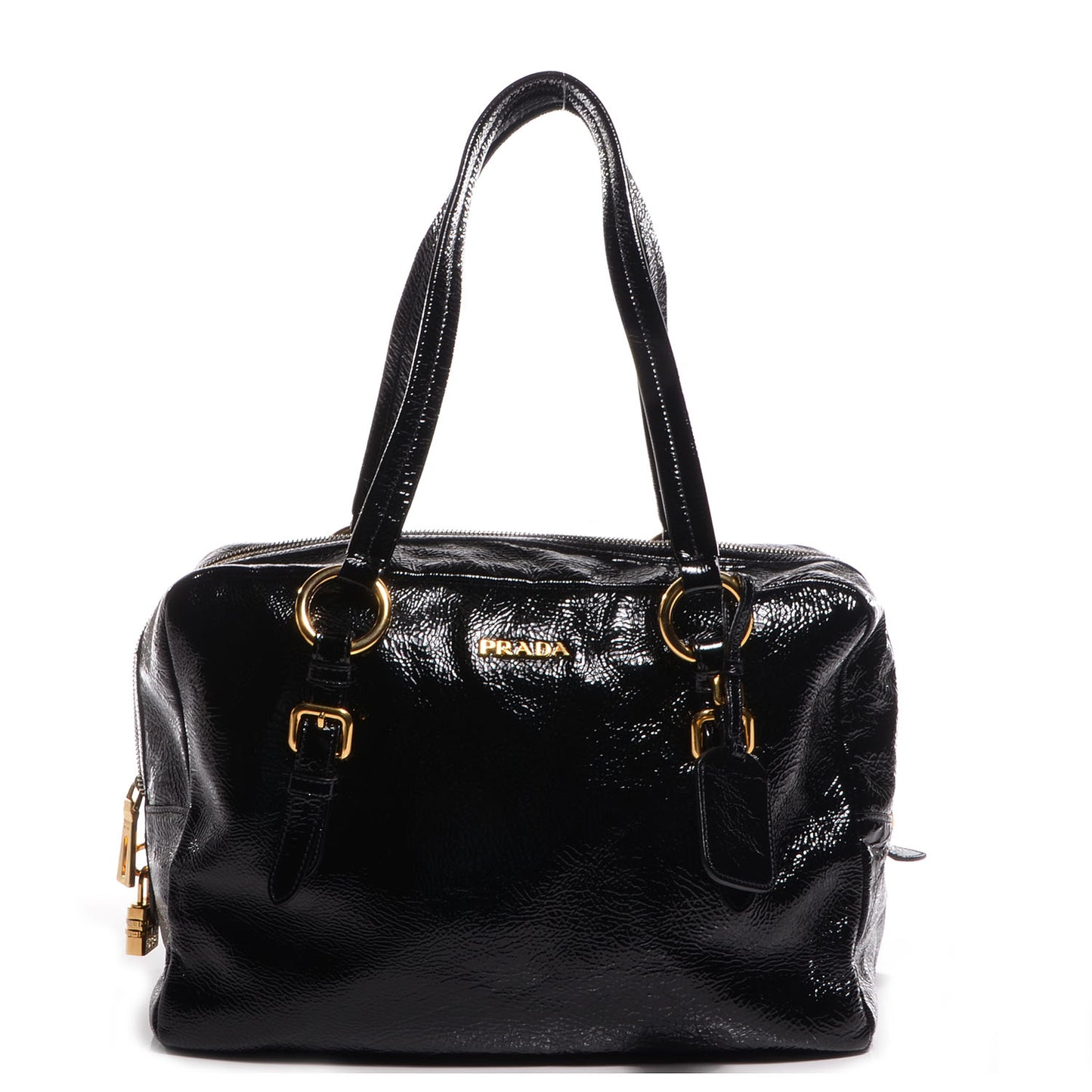 Vernice Naplak Zipper Bowler Tote Black