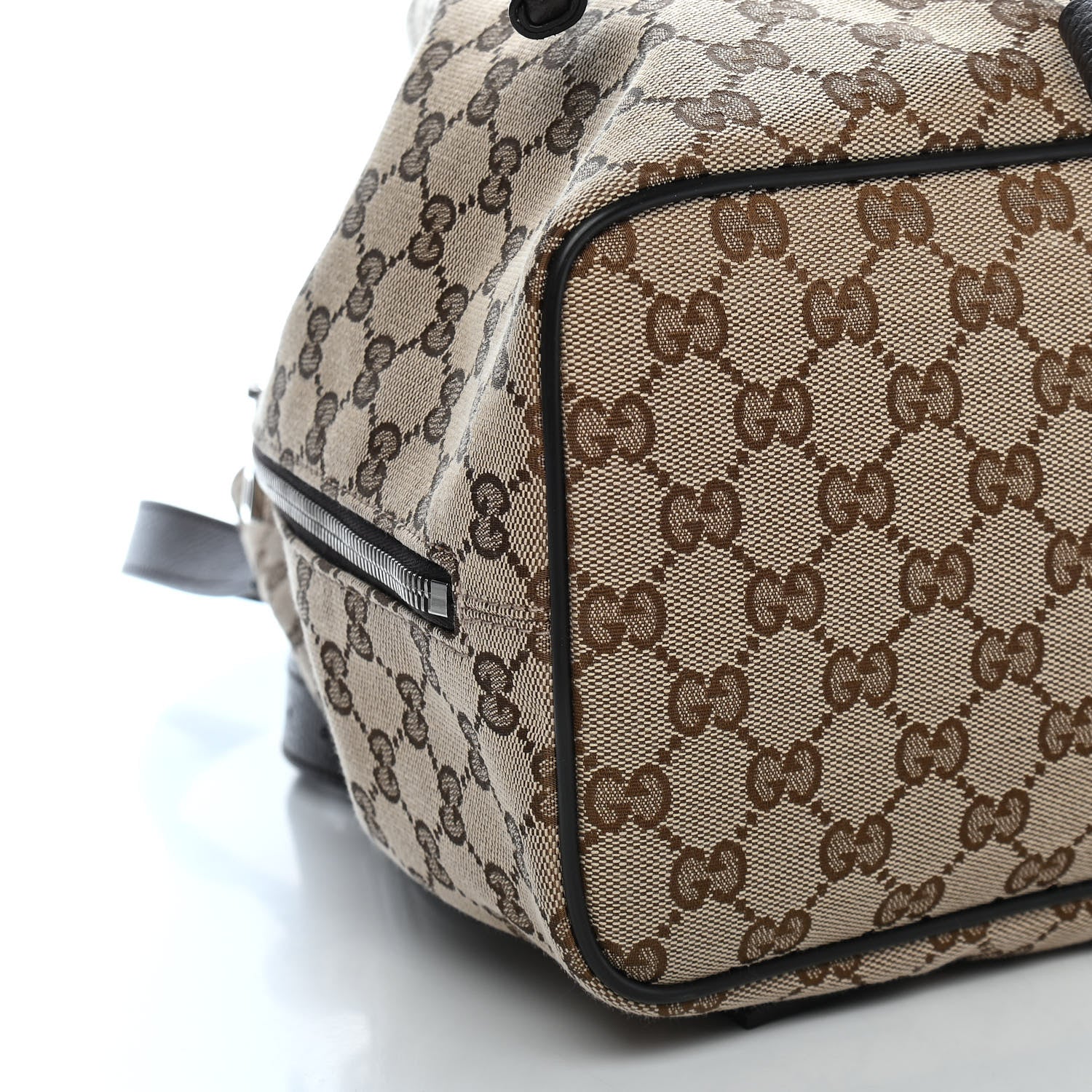 Gucci Monogram Dollar Calfskin O Drawstring Backpack Beige Ebony Testa di Moro Dark Chocolate 7 of 8