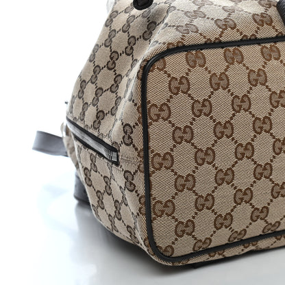 Gucci Monogram Dollar Calfskin O Drawstring Backpack Beige Ebony Testa di Moro Dark Chocolate 7 of 8