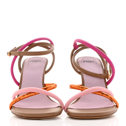 Fendi Nappa Metallic Ayers Fendi First 95mm Strappy Sandals 36.5 Rosa Geranio Albicocca 2 of 10