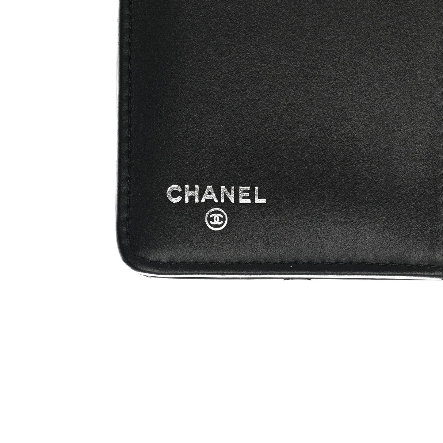 Patent Calfskin Quilted Yen Wallet Black