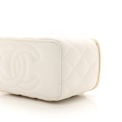 Chanel Caviar Quilted Small Vanity Case With Chain White 9 of 11