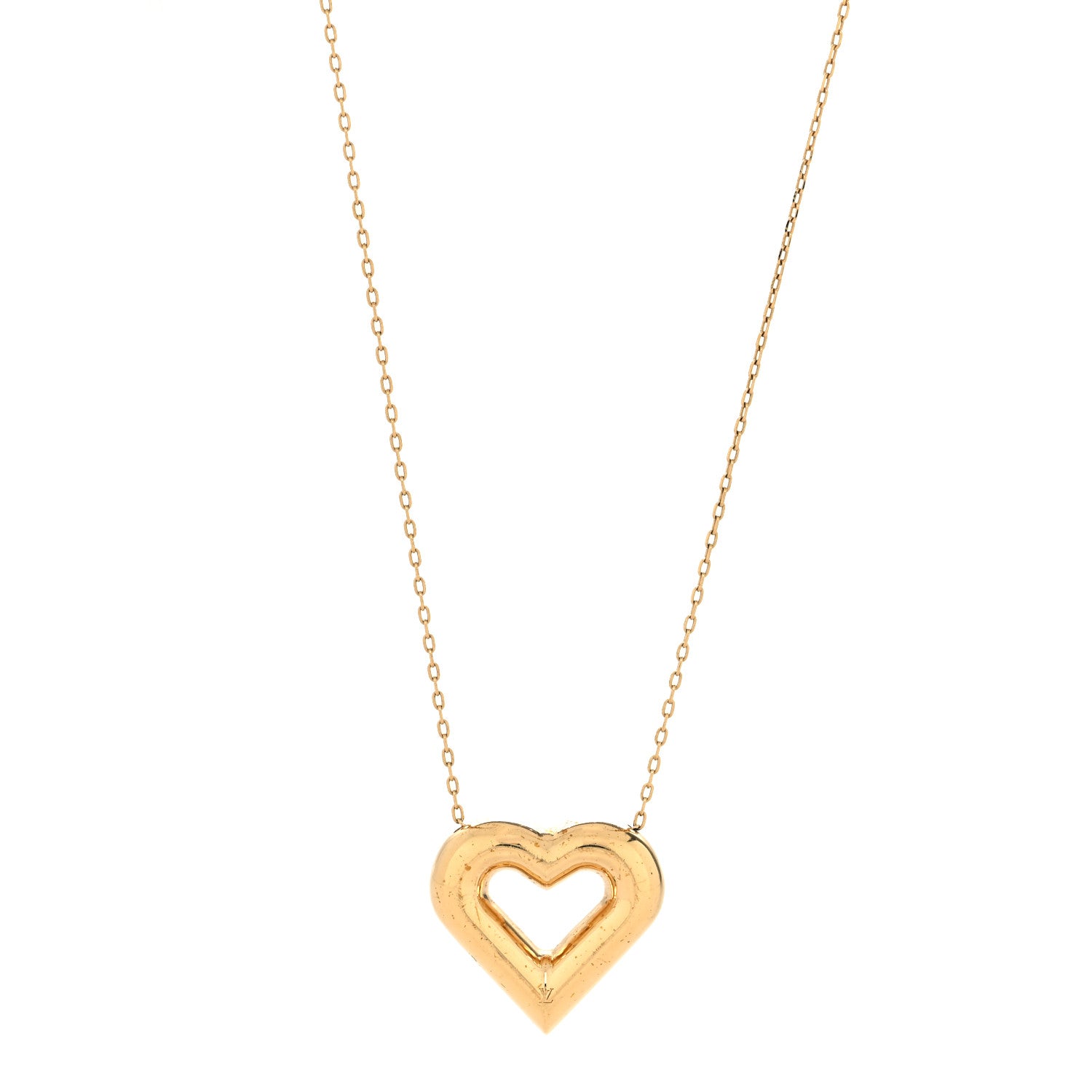 Louis Vuitton Metal LV and Me Heart Necklace Gold 2 of 5
